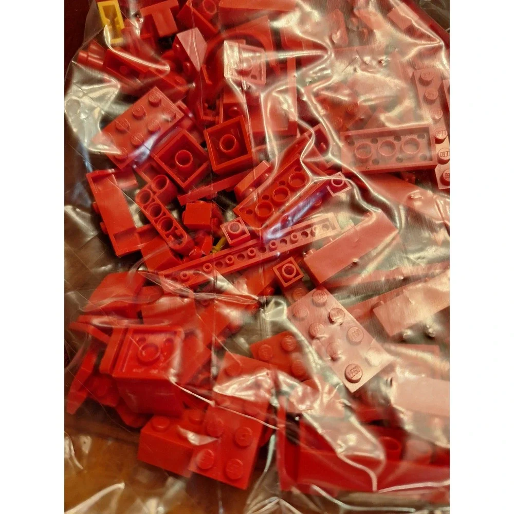 1/2 Pound Lot of LEGO Red Bulk Bricks and Specialty Pieces Assorted Mixed Parts